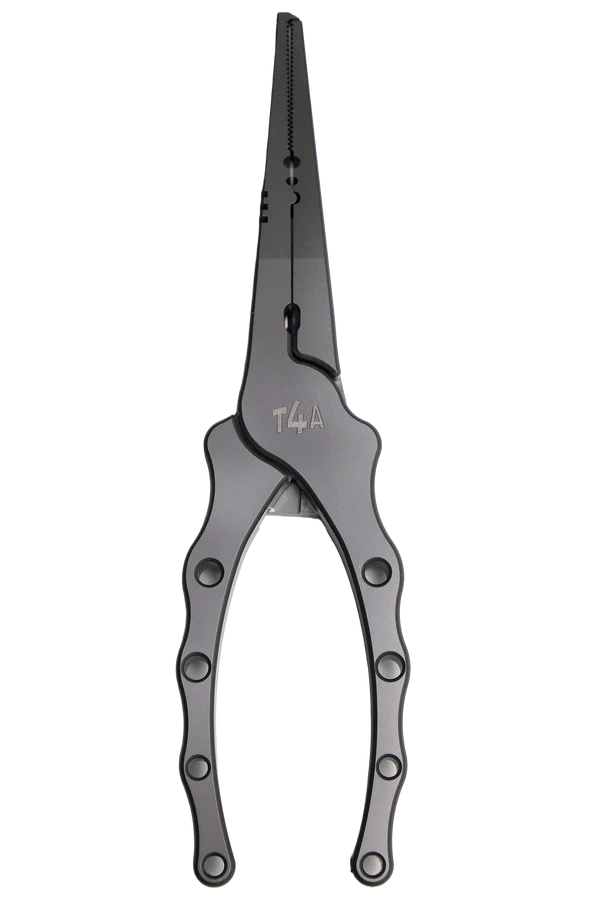Titanium Fishing Plier Long Version with Tungsten blade (Genuine leather pouch and Retractable Coiled Tether included)