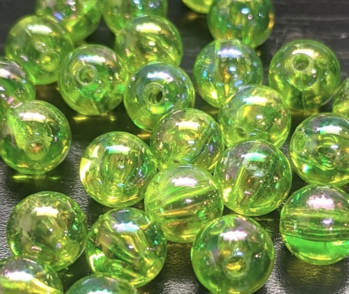 River Reaper Acrylic Beads 8mm Iridescent Green 30/pack
