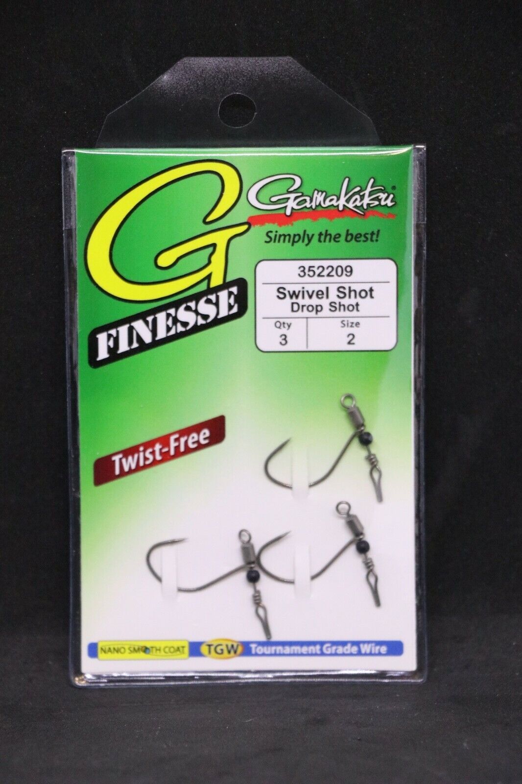 Gamakatsu G-Finesse Swivel Shot TGW Nano Coat Hook 3/pack Shin Fukae version (Dropshot Hook)