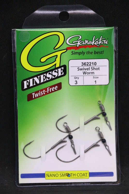 Gamakatsu G-FINESSE Tin Keeper Swivel Shot Worm Weedless Hook (Dropshot Hook)