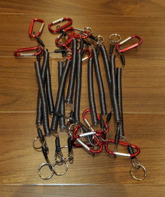 Lanyard Spring Coil Keychain Cord Retractable Coiled Tether