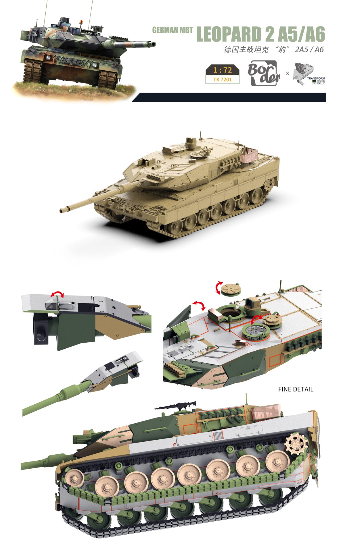 Border Model 1/72 LEOPARD 2 A5/A6 Tank