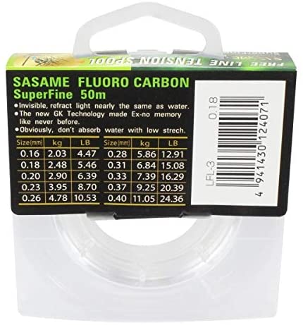 SASAME SUPERFINE 50M FLUOROCARBON INVINSIBLE LEADER LINE