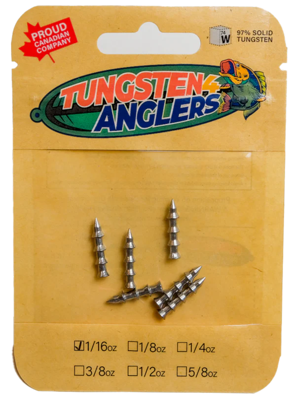 Tungsten 4 Anglers Pagoda Nail Sinker 1/16oz. 6pc