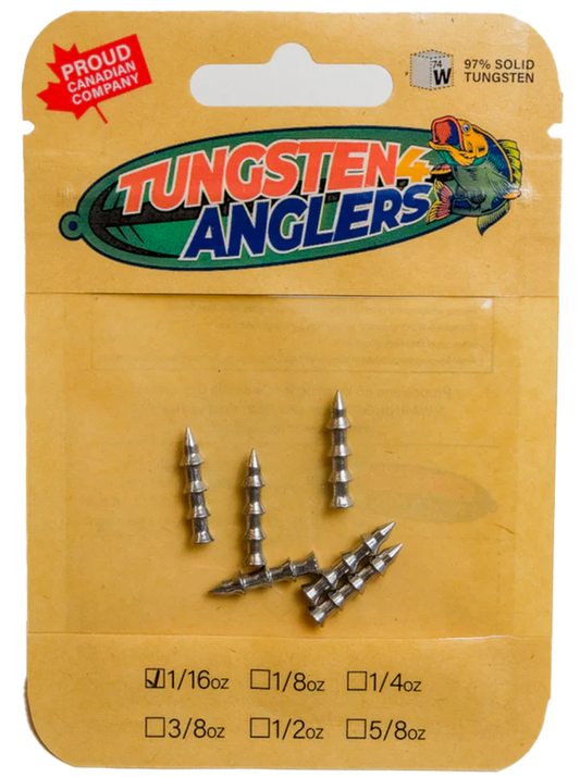 Tungsten 4 Anglers Pagoda Nail Sinker 1/16oz. 6pc