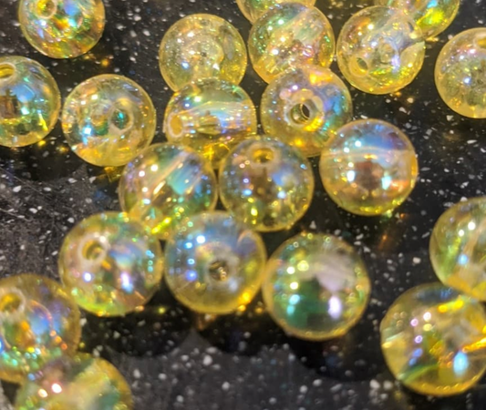 River Reaper Acrylic Beads 8mm Iridescent Yellow 30/pack