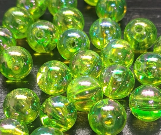 River Reaper Acrylic Beads 8mm Iridescent Green 30/pack