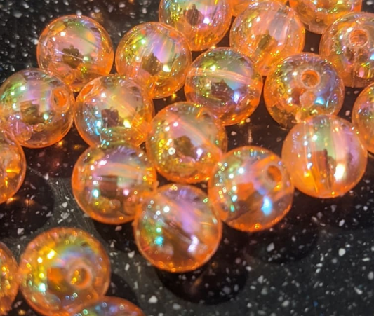 River Reaper Acrylic Beads 8mm Iridescent Orange 30/pack