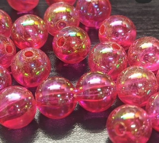 River Reaper Acrylic Beads 8mm Iridescent Pink 30/pack