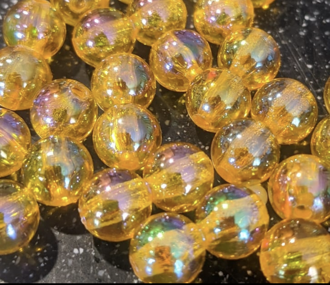 River Reaper Acrylic Beads 8mm Iridescent Gold 30/pack