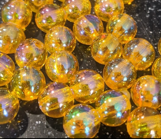 River Reaper Acrylic Beads 8mm Iridescent Gold 30/pack