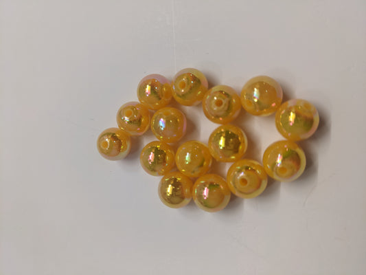 River Reaper Acrylic Beads 10mm Metallic Gold 15/pack