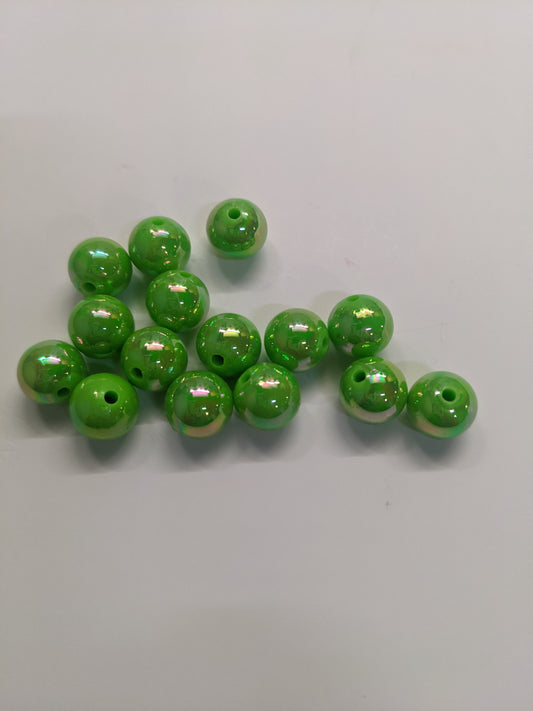 River Reaper Acrylic Beads 10mm Metallic Green 15/pack