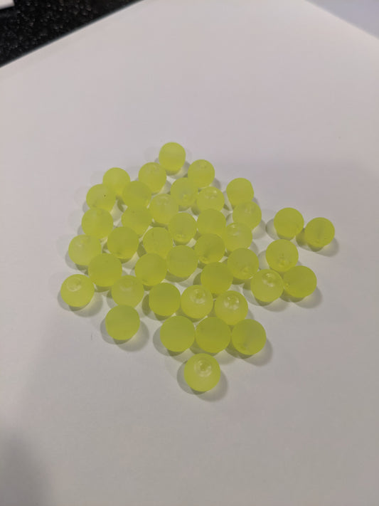 River Reaper Glass Beads Chartreuse Frost 8mm 20/pack