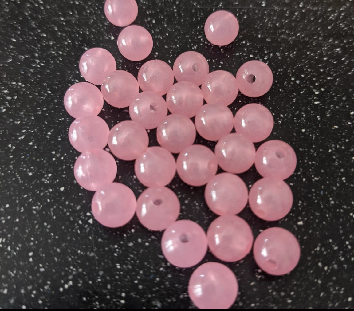 River Reaper Acrylic Beads 8mm Pink/Yellow 30/pack (glow in dark)