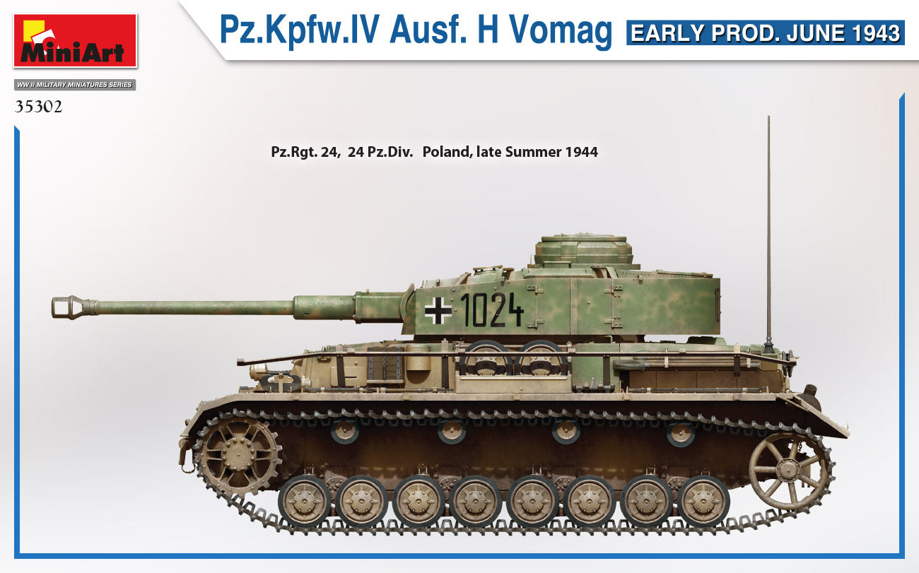 MiniArt 1/35 Pz.Kpfw.IV Ausf. H Vomag. Early Production June 1943