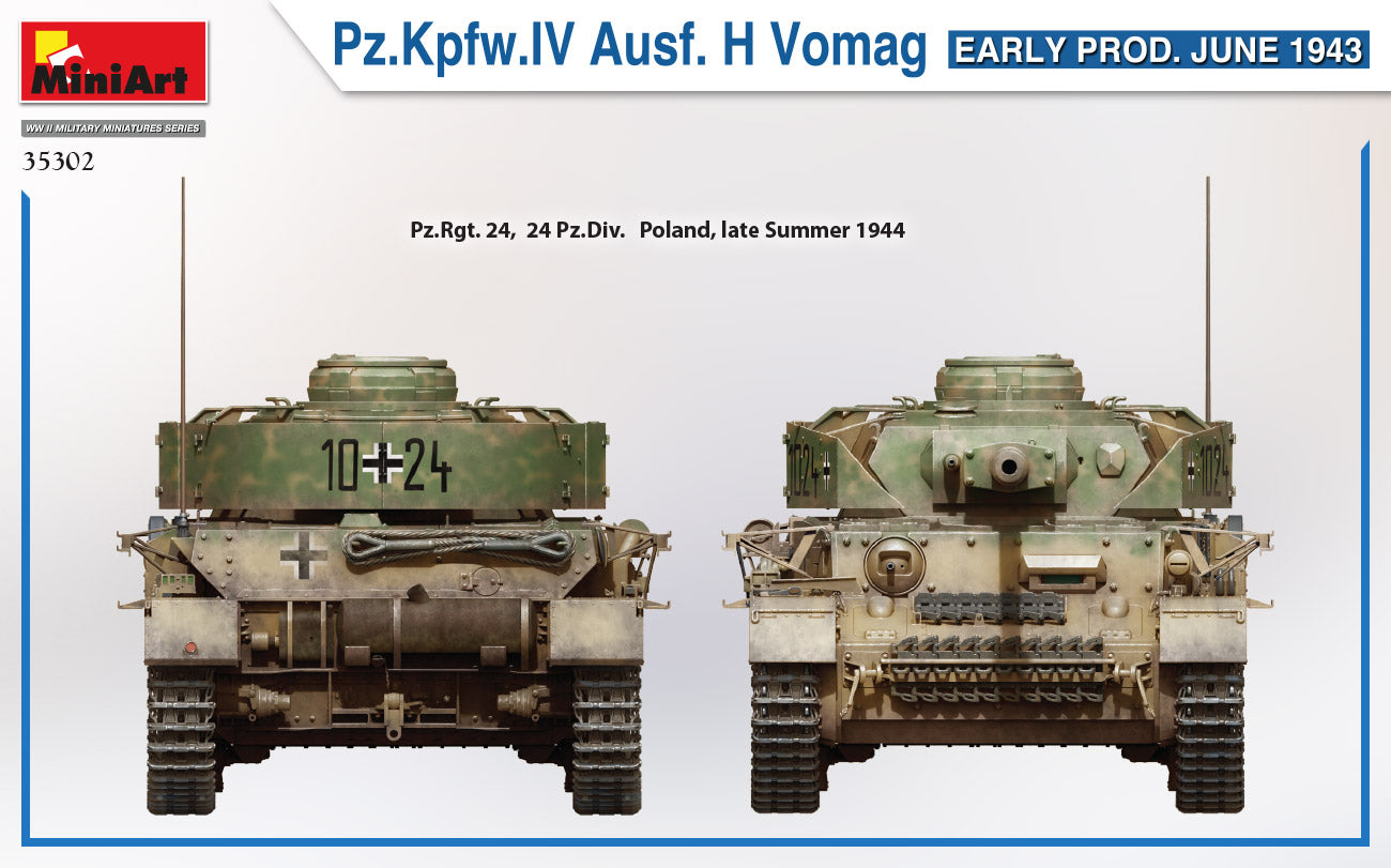 MiniArt 1/35 Pz.Kpfw.IV Ausf. H Vomag. Early Production June 1943