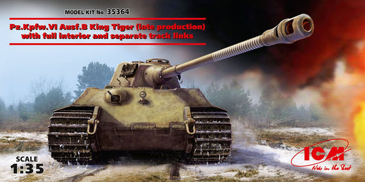 ICM 1/35 Pz.Kpfw.VI Ausf.B King Tiger (late production) with full interior, WWII German Heavy Tank
