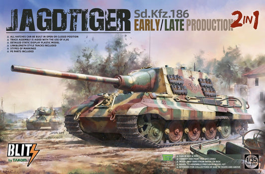 Takom 1/35 Sd.Kfz.186 Jagdtiger early/late production 2in1 Tank