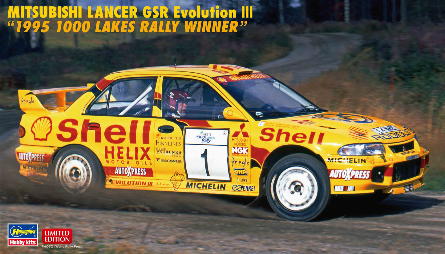 Hasegawa 1/24 Mitsubishi Lancer GSR Evolution III "1995 1000 Lakes Rally Winner"