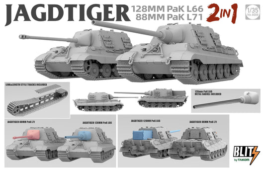 Takom 1/35 Jagdtiger (2 in 1) 128MM Pak L66 & 88MM Pak L71
