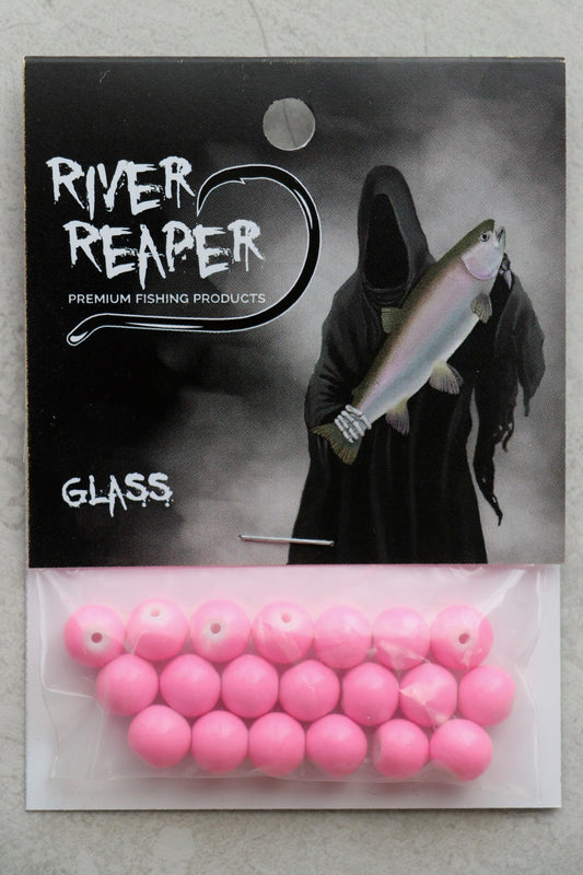 River reaper glass beads pink 8mm/20pc