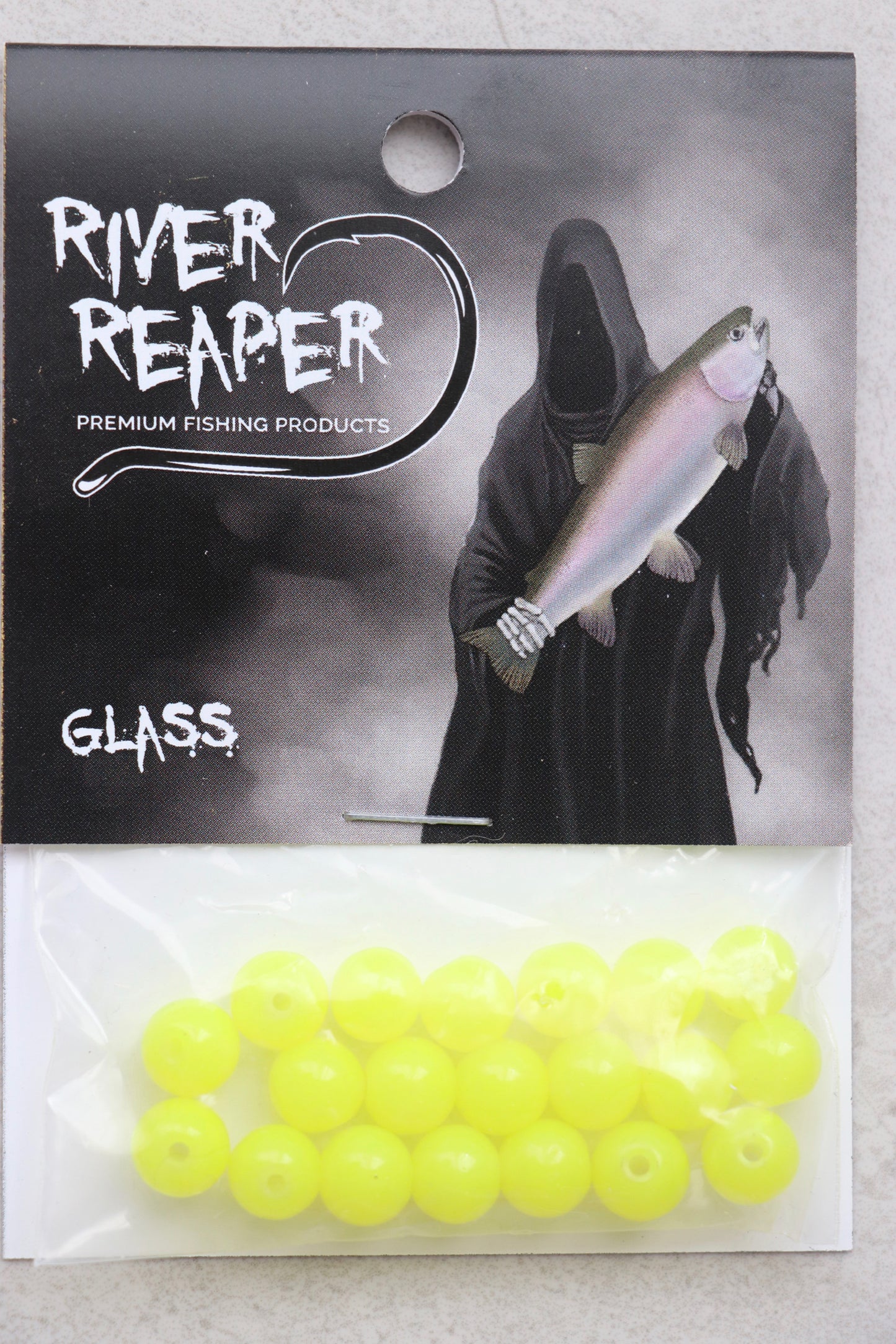 River Reaper glass beads chartreuse 8mm/20pc