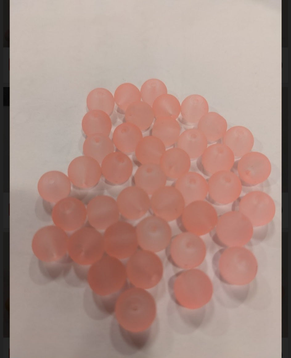 River Reaper Glass Beads Frosty Pink 8mm 20/pack