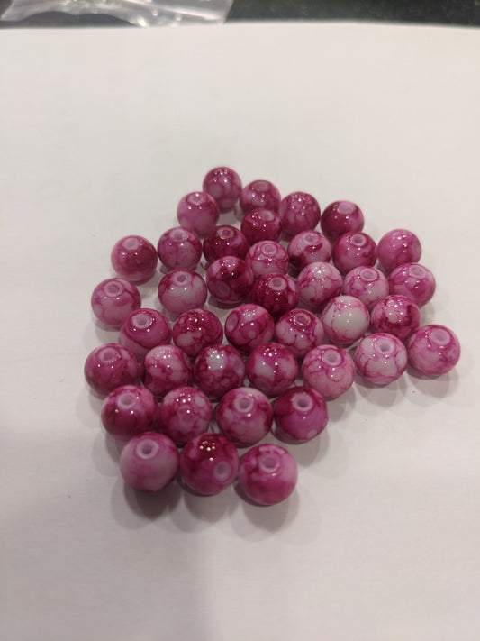 River Reaper Glass Beads Pink Toxic 8mm 20/pack