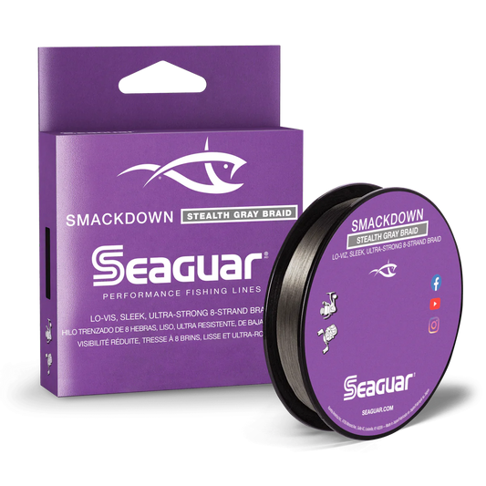 Seaguar Smackdown Braided Fishing Line 150 Yard  (Hi-Vis Flash Green & Stealth gray) 15lb/20lb/30lb