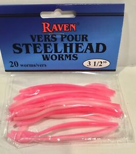 Raven Soft Worm 1/4" & 1/2" Baby Pink/White
